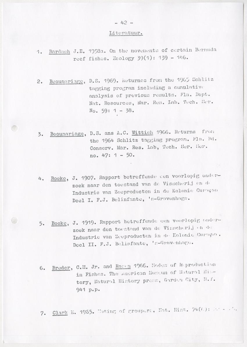 De invloed van speervisserij en aquariumvisvangst op de visfauna van het koraalrif op Curacao - New Page