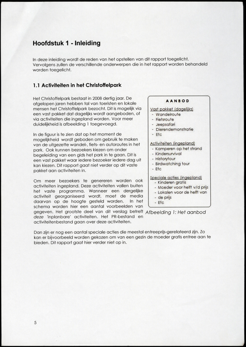 Adviesrapport over het Christoffelpark - 'Een advies met een uitgewerkt activiteitenbestand, PR-bestand en klanttevredenheidsonderzoek' - New Page