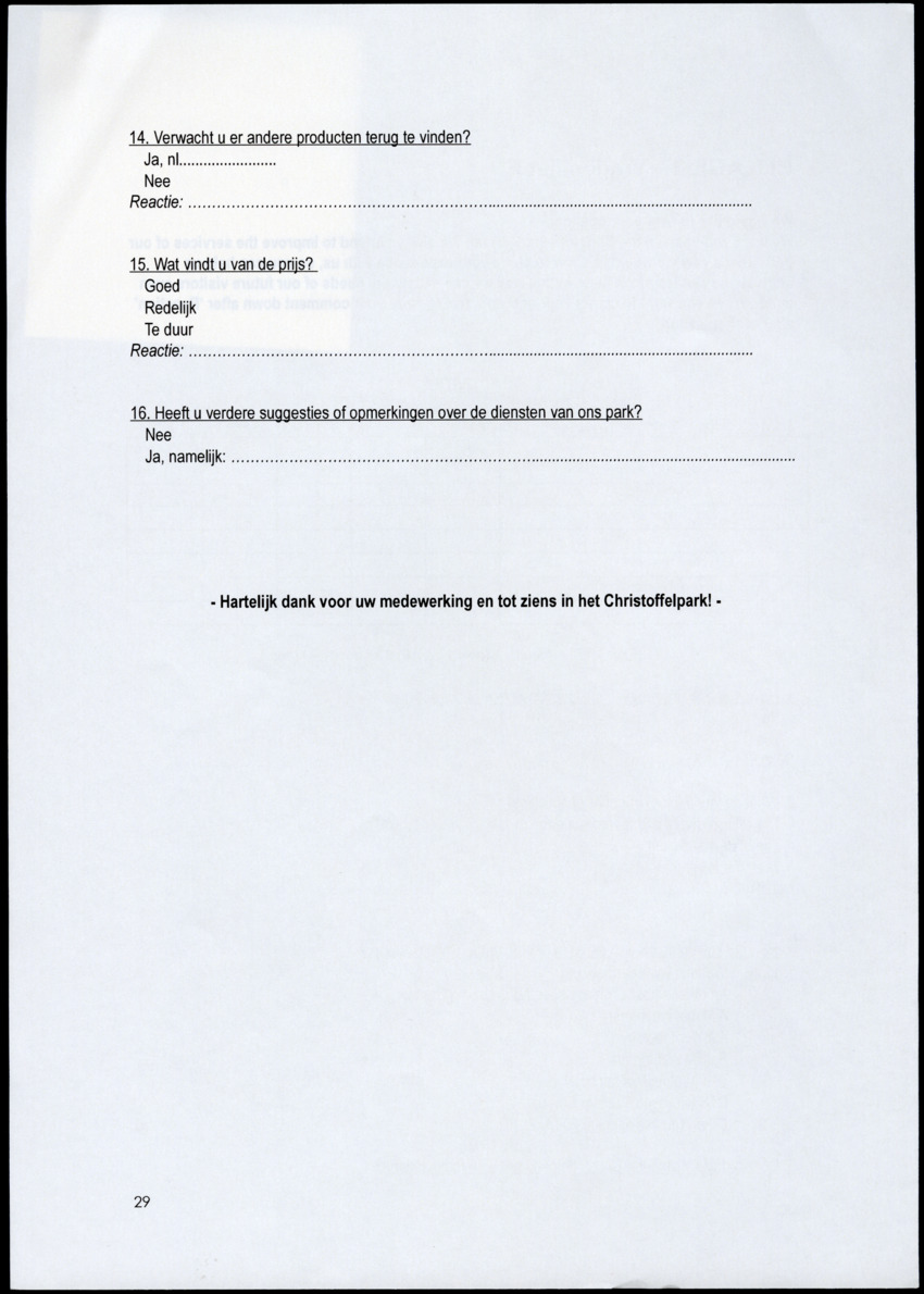 Adviesrapport over het Christoffelpark - 'Een advies met een uitgewerkt activiteitenbestand, PR-bestand en klanttevredenheidsonderzoek' - New Page