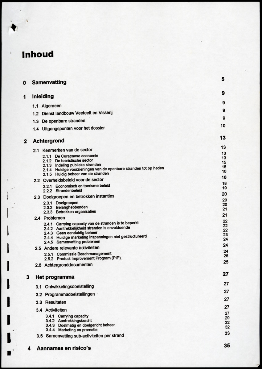 Programmadossier openbare stranden Curacao inclusief Plan Beheersorganisatie - New Page