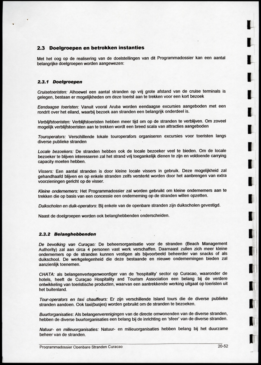 Programmadossier openbare stranden Curacao inclusief Plan Beheersorganisatie - New Page