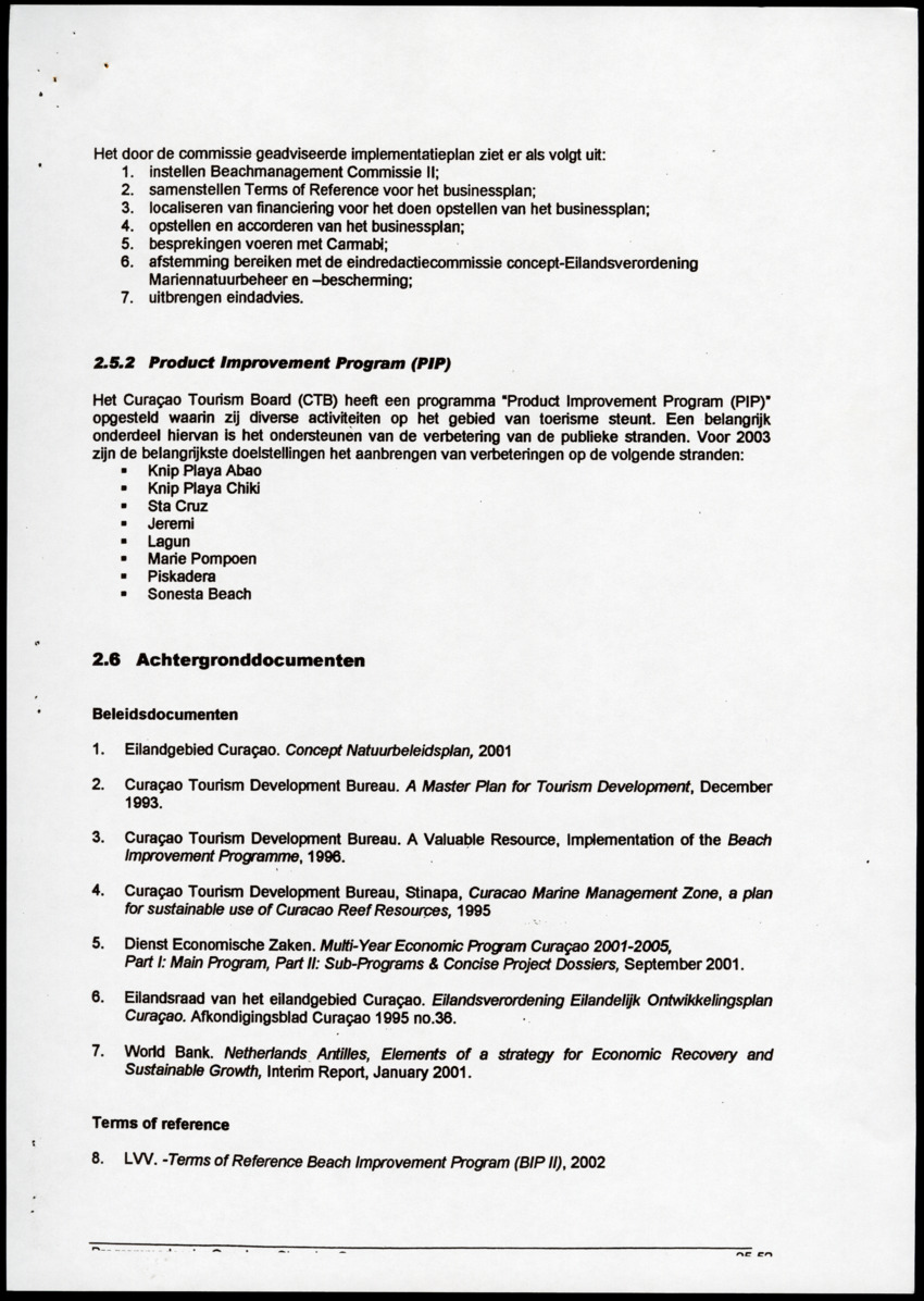 Programmadossier openbare stranden Curacao inclusief Plan Beheersorganisatie - New Page