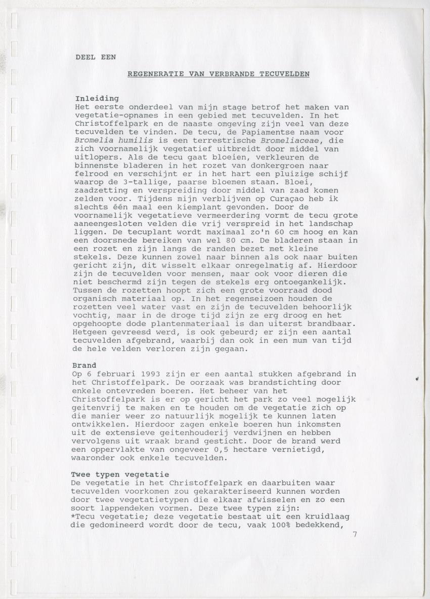 Z De flora en vegetatie van Curaçao : verslag van een stage natuurbeheer bij het Carmabi, Curaçao - New Page