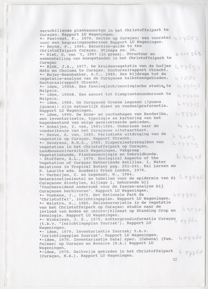 Z De flora en vegetatie van Curaçao : verslag van een stage natuurbeheer bij het Carmabi, Curaçao - New Page
