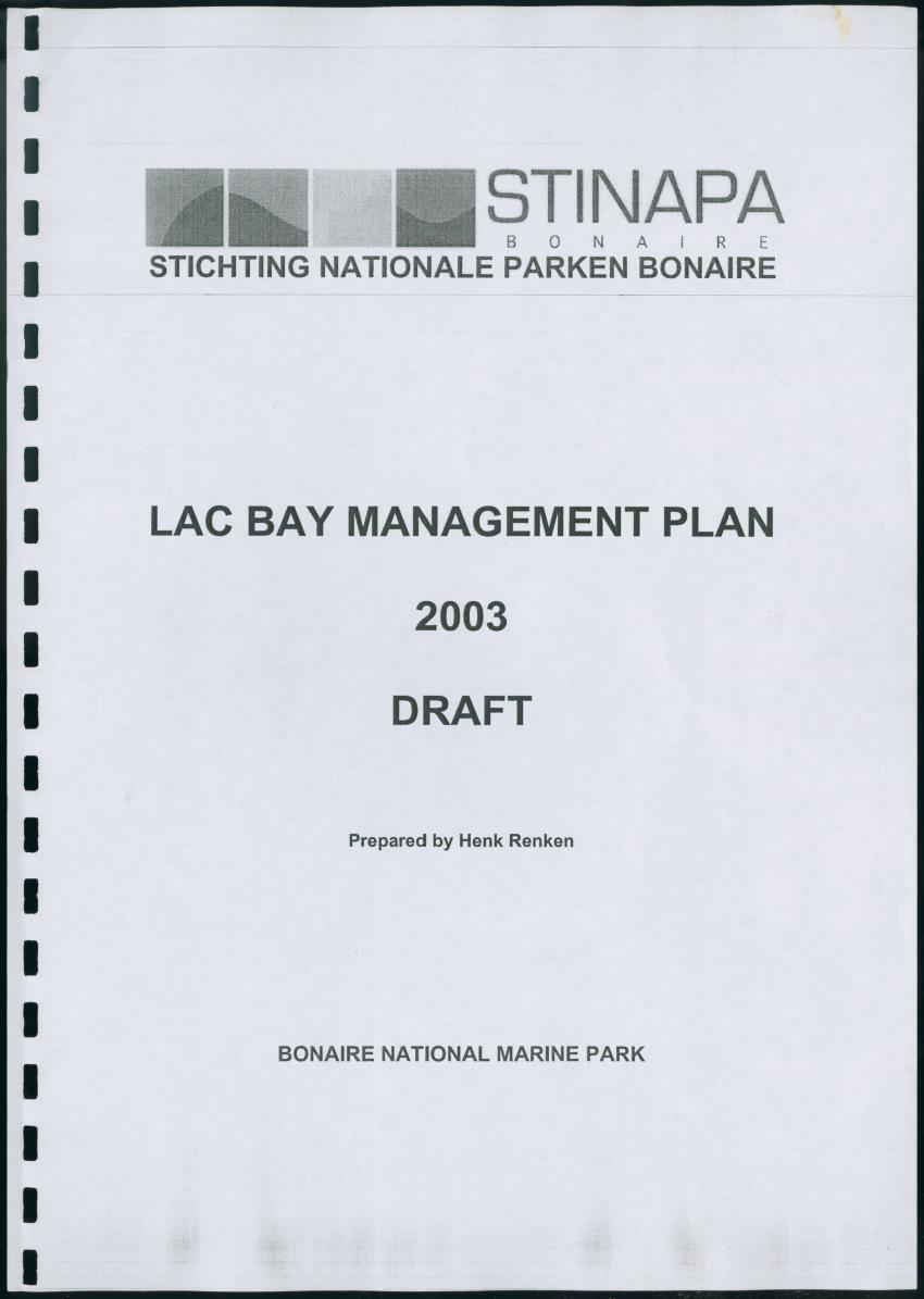 Z Lac Bay Management Plan - 2003 - Draft - New Page
