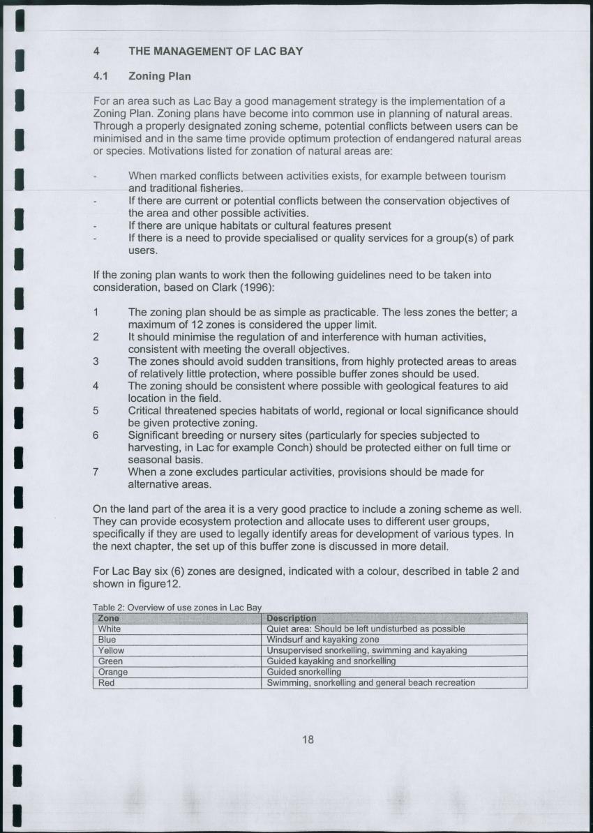 Z Lac Bay Management Plan - 2003 - Draft - New Page