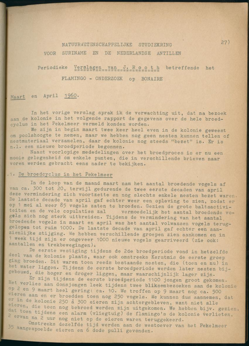 Z Periodieke Verslagen betreffende het Flamingo-onderzoek op Bonaire - New Page