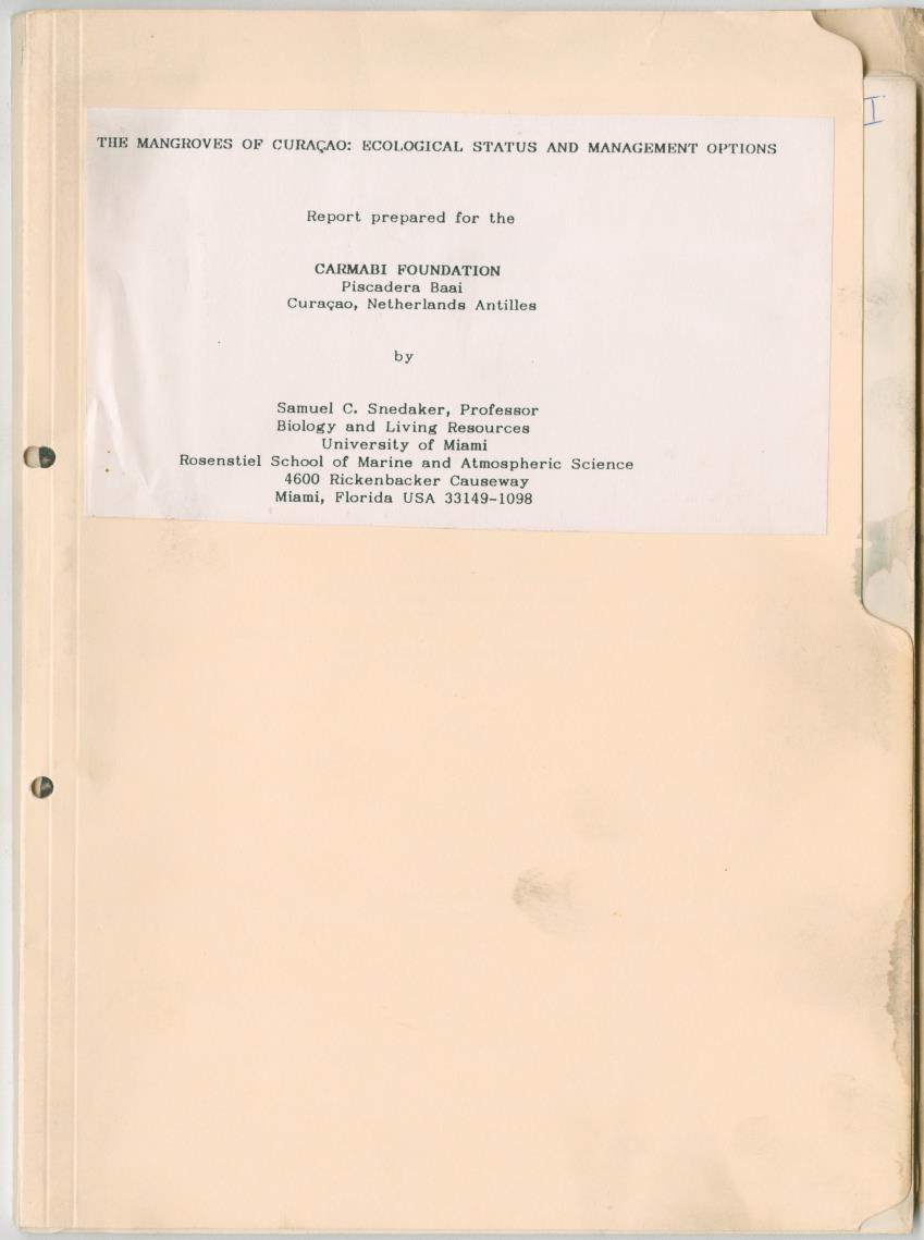 Z The mangroves of Curacao: ecological status and management options - New Page