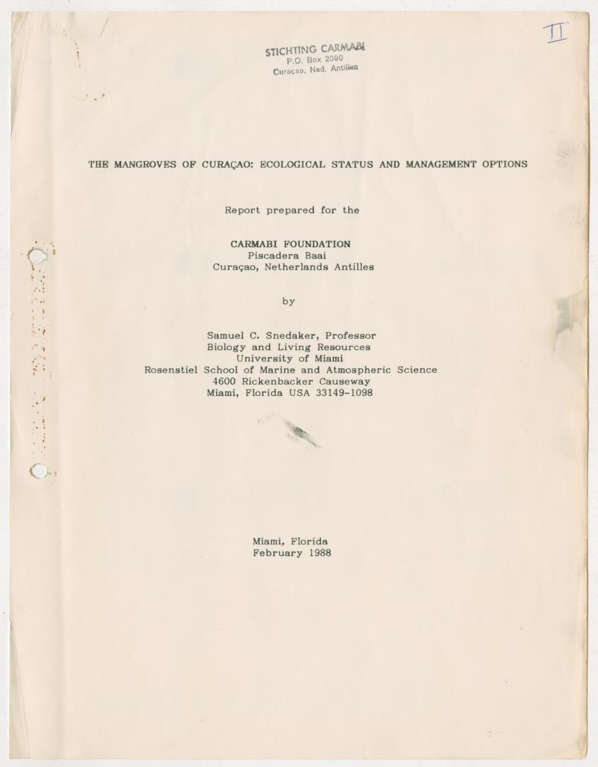 Z The mangroves of Curacao: ecological status and management options - New Page