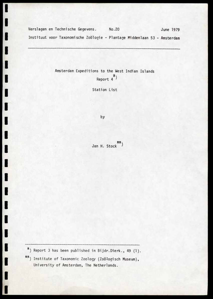 Amsterdam Expeditions to the West Indian Islands, Report 4 - Station List - Page 2