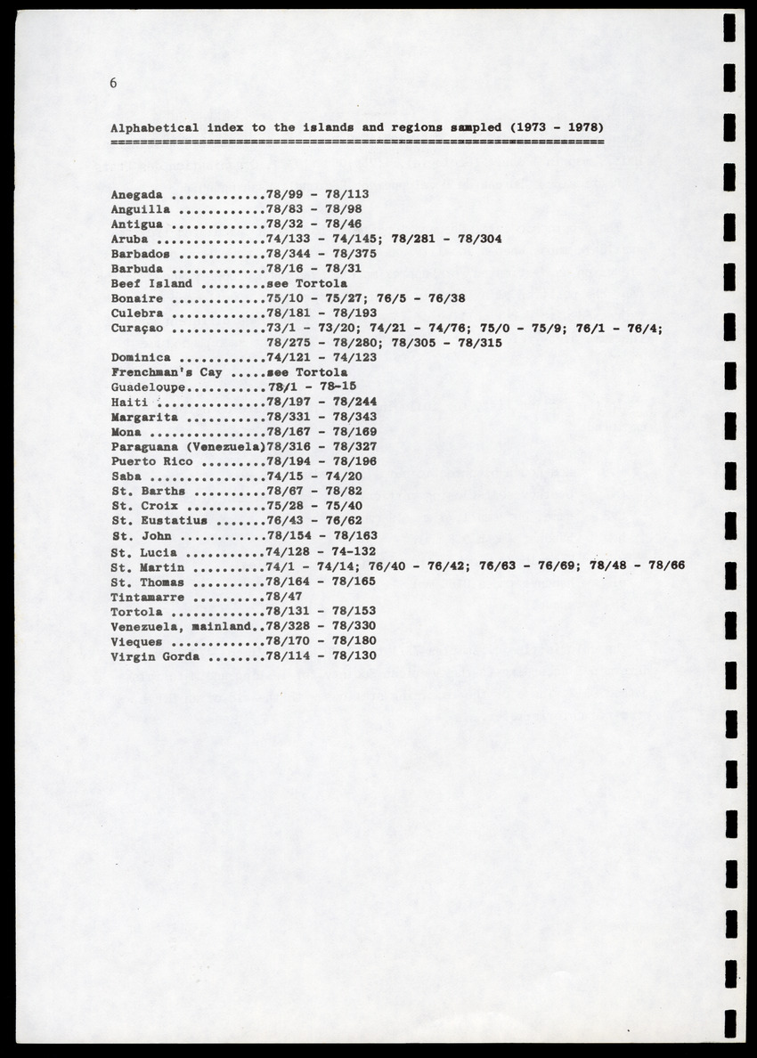 Amsterdam Expeditions to the West Indian Islands, Report 4 - Station List - Page 6