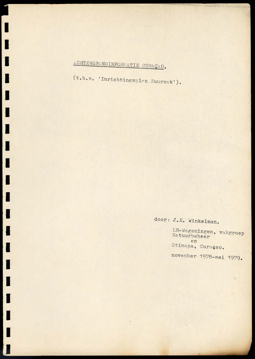 Achtergrondinformatie Curacao - (t.b.v. 'Inrichtingsplan Zuurzak') - New Page