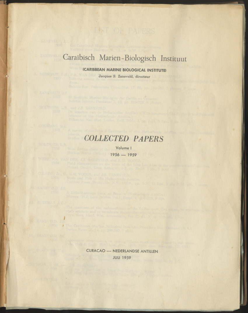 Carmabi Collected Papers Volume 1 - Nos. 1-15, 1956-1959 - Page 5