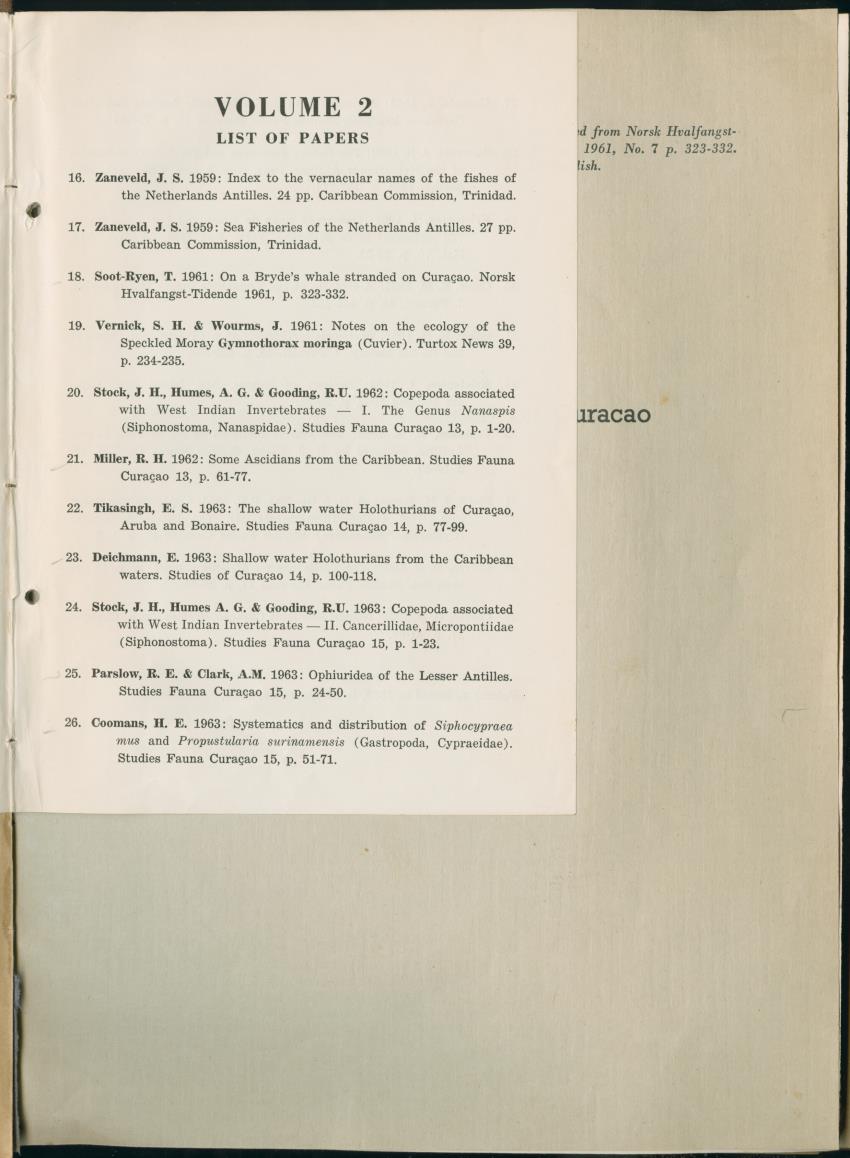 Carmabi Collected Papers Volume 2 - Nos. 16-36, 1959-1963 - New Page