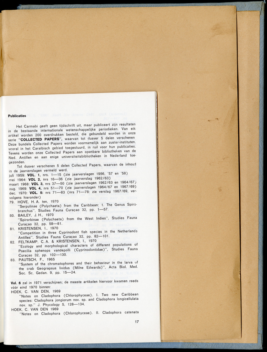 Carmabi Collected Papers Volume 6 - Nos. 84-97, 1969-1971 - New Page