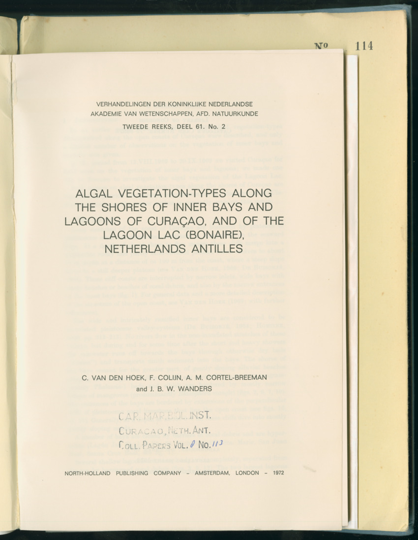 Carmabi Collected Papers Volume 8 - Nos. 110-125, 1972-1973 - New Page