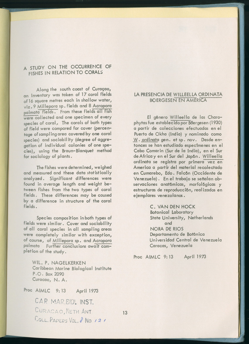 Carmabi Collected Papers Volume 8 - Nos. 110-125, 1972-1973 - New Page