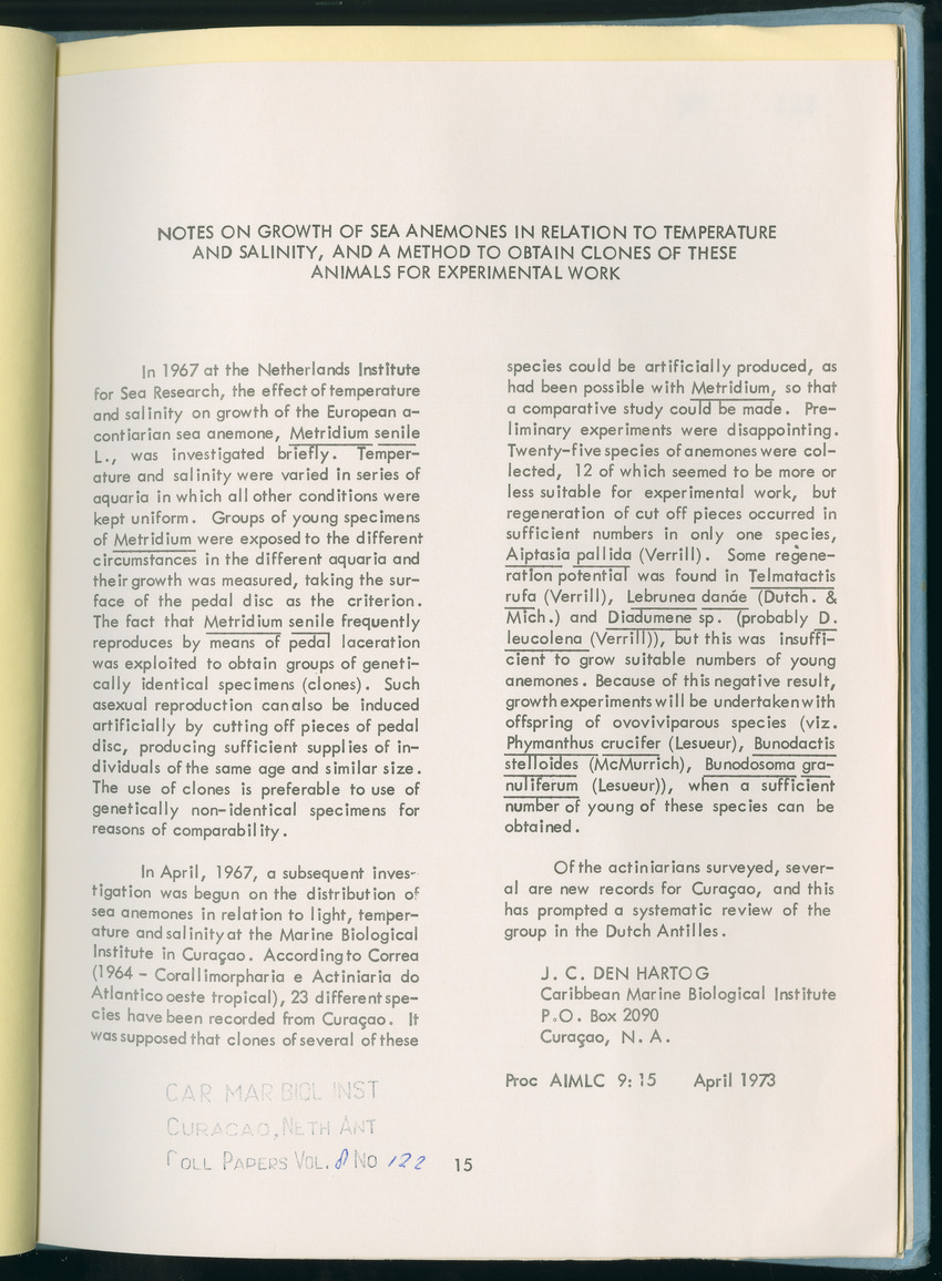 Carmabi Collected Papers Volume 8 - Nos. 110-125, 1972-1973 - New Page