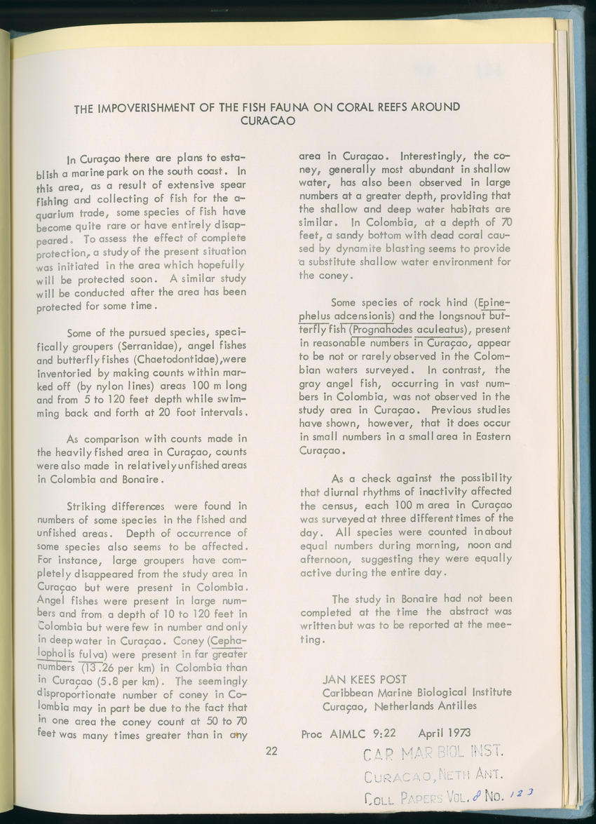 Carmabi Collected Papers Volume 8 - Nos. 110-125, 1972-1973 - New Page