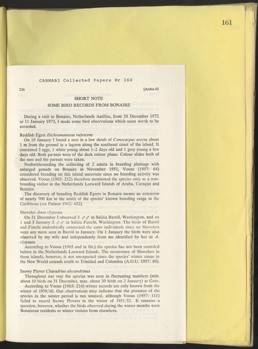 Carmabi Collected Papers Volume 10 - Nos. 141-169, 1973-1975 - New Page