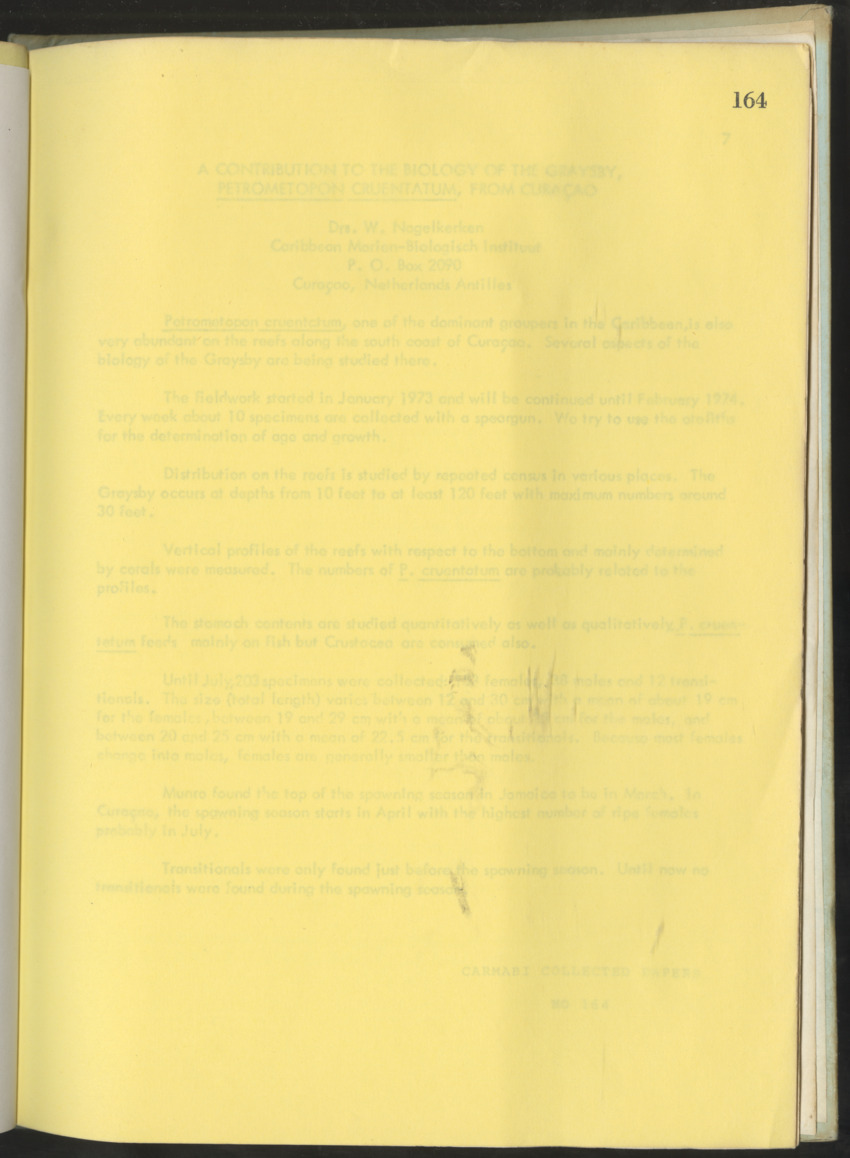 Carmabi Collected Papers Volume 10 - Nos. 141-169, 1973-1975 - New Page