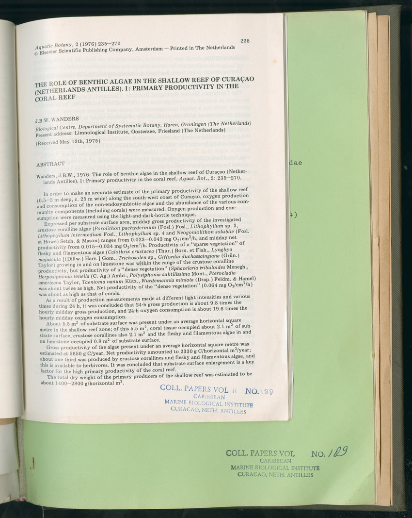 Carmabi Collected Papers Volume 11 - Nos. 170-193, 1975-1976 - Page 715