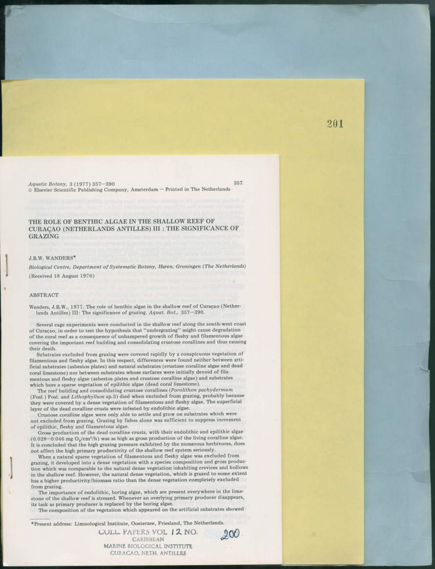 Carmabi Collected Papers Volume 12- Nos. 194-224, 1976-1977 - Page 295