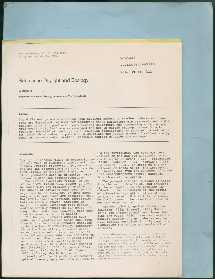 Carmabi Collected Papers Volume 12- Nos. 194-224, 1976-1977 - Page 331