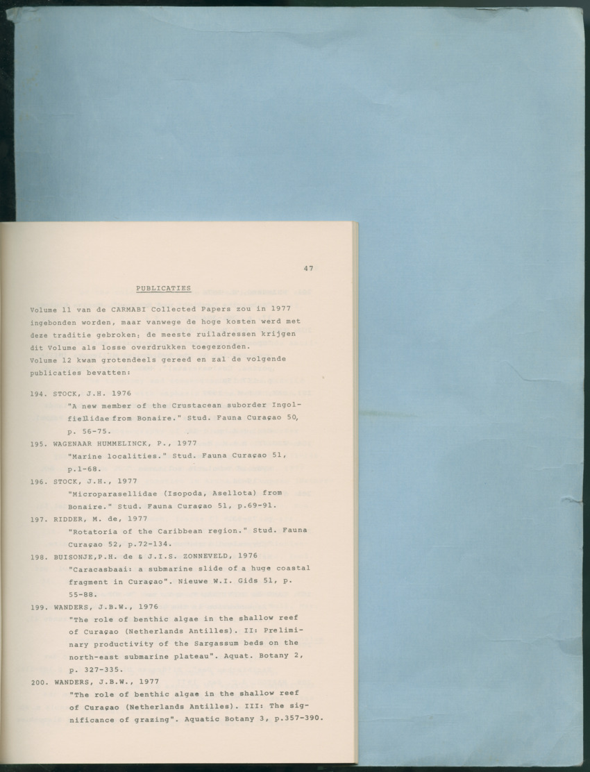 Carmabi Collected Papers Volume 12- Nos. 194-224, 1976-1977 - Page 861