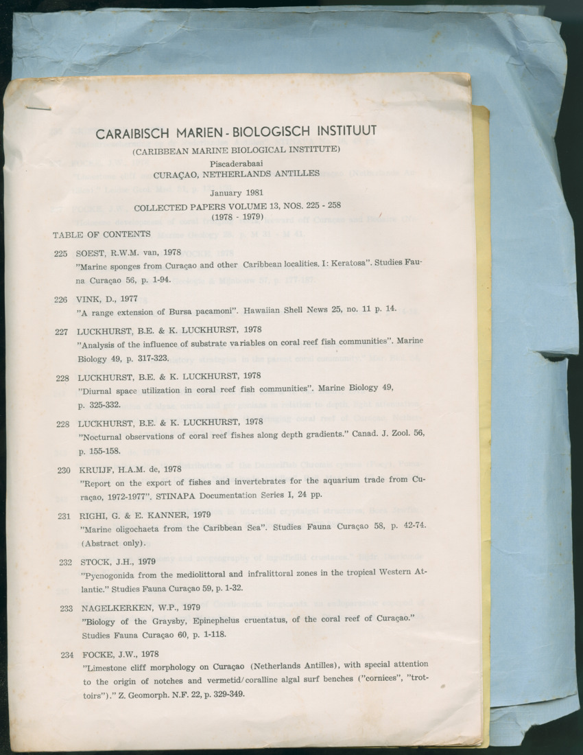 Carmabi Collected Papers Volume 13 - Nos. 225-258, 1978-1979 - New Page