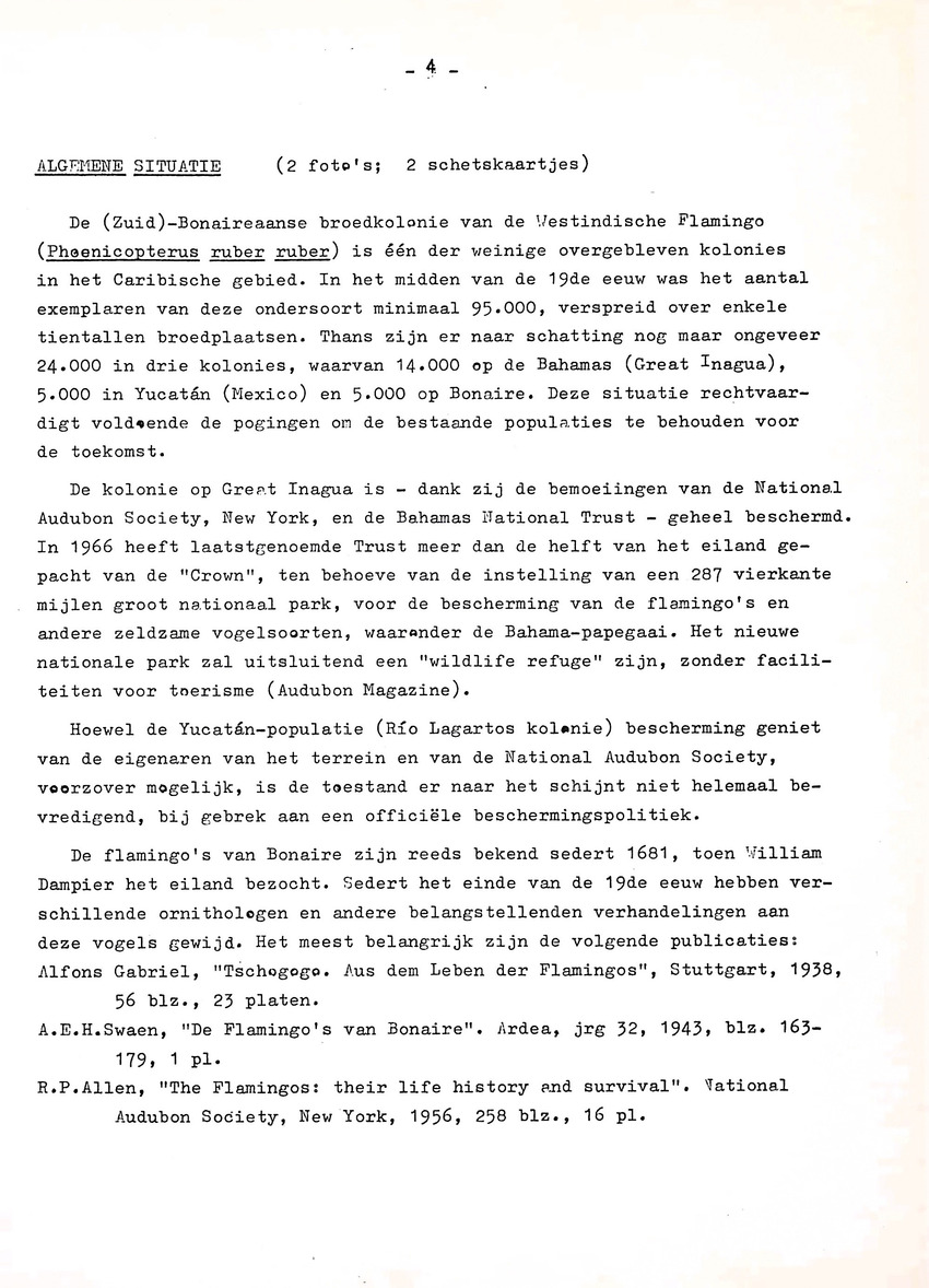 Om het voortbestaan van de flamingo's van Zuid-Bonaire, 1957-1967 - New Page