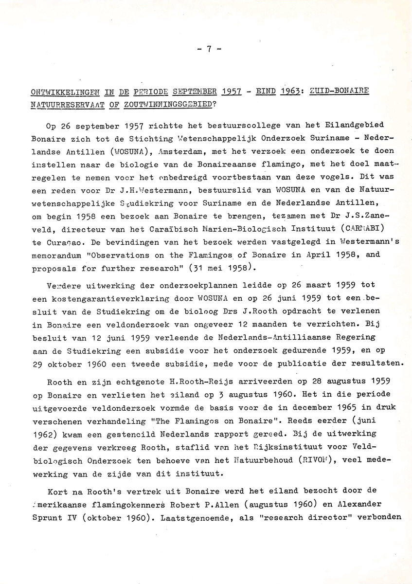 Om het voortbestaan van de flamingo's van Zuid-Bonaire, 1957-1967 - New Page