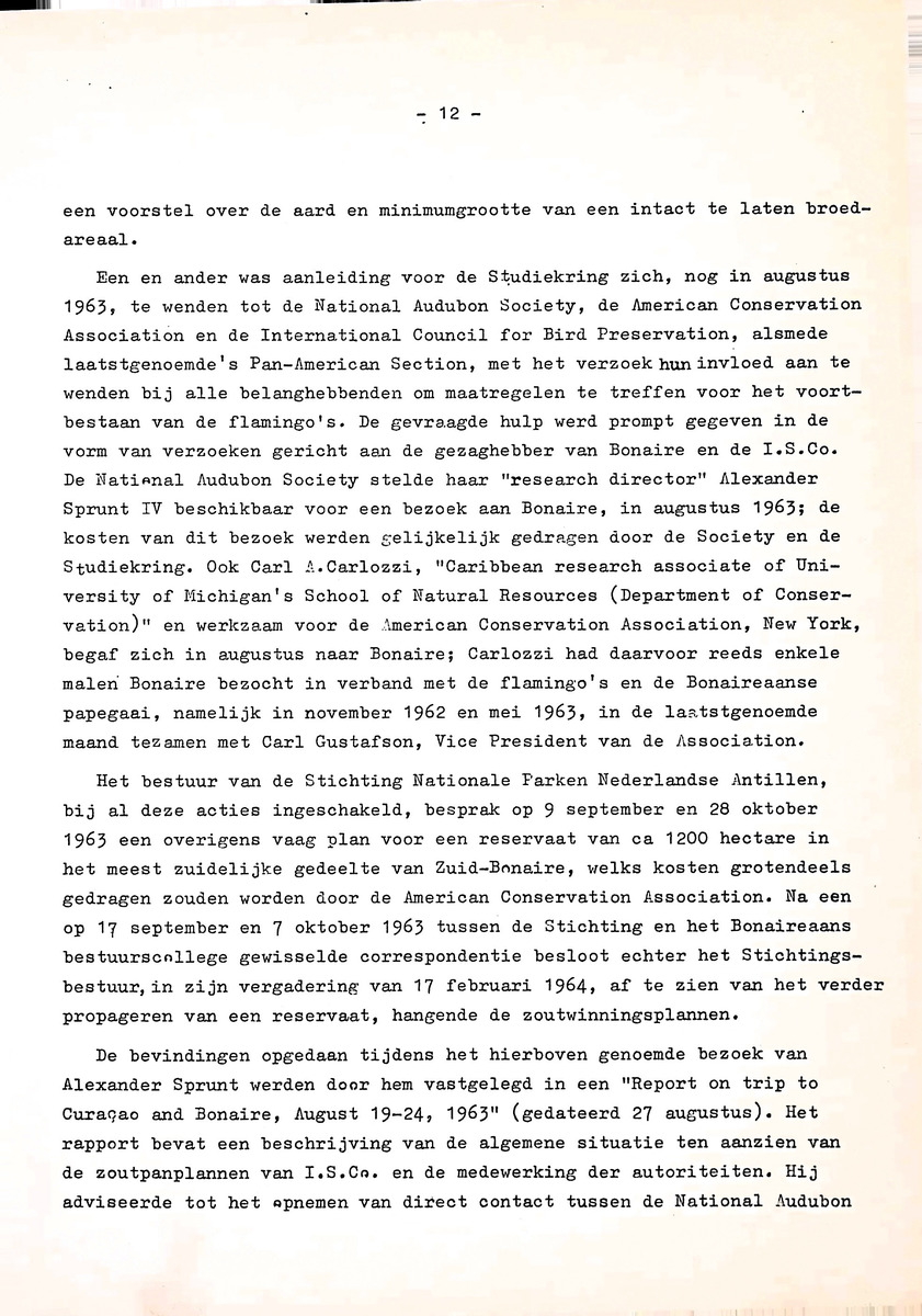 Om het voortbestaan van de flamingo's van Zuid-Bonaire, 1957-1967 - New Page
