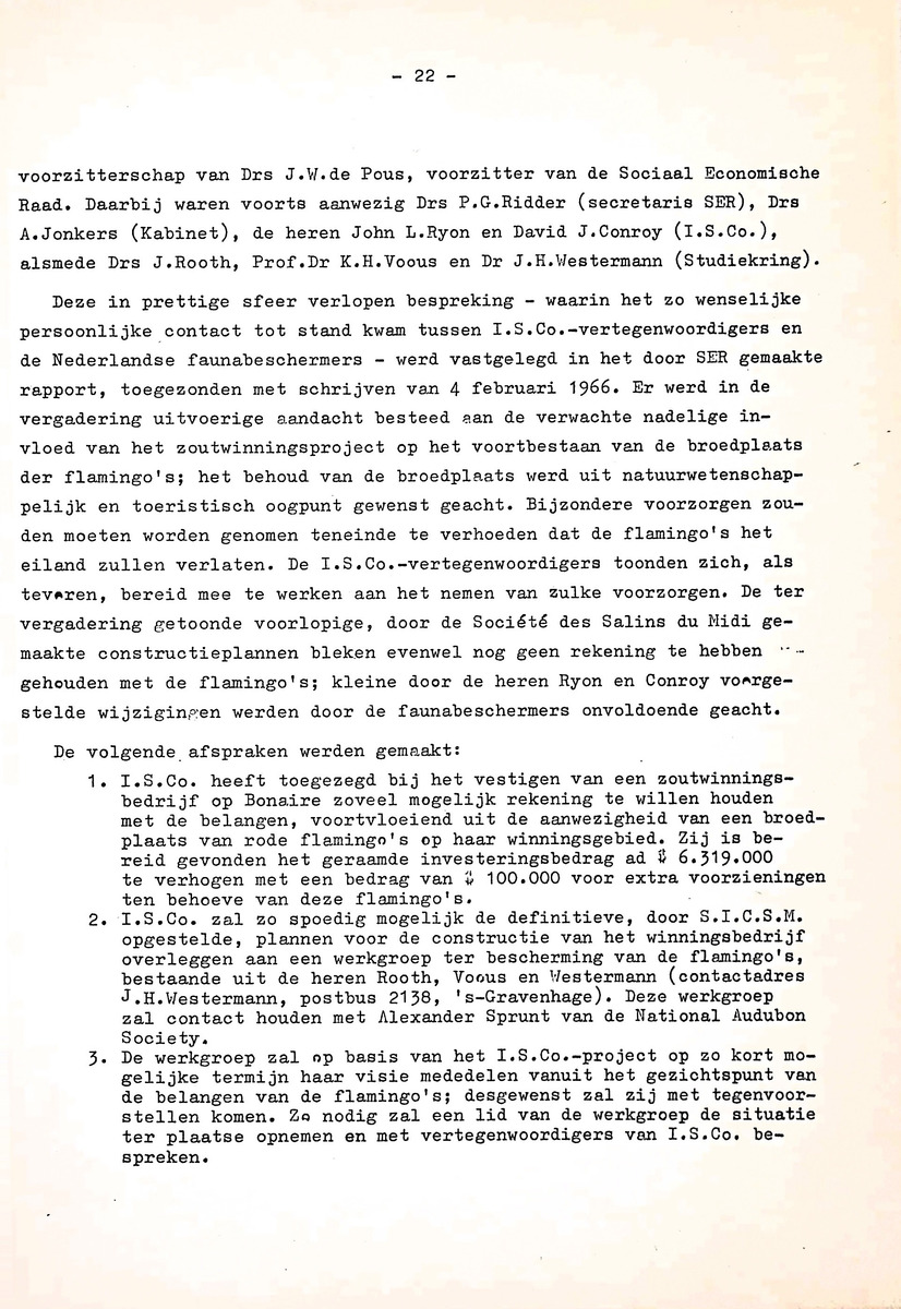 Om het voortbestaan van de flamingo's van Zuid-Bonaire, 1957-1967 - New Page