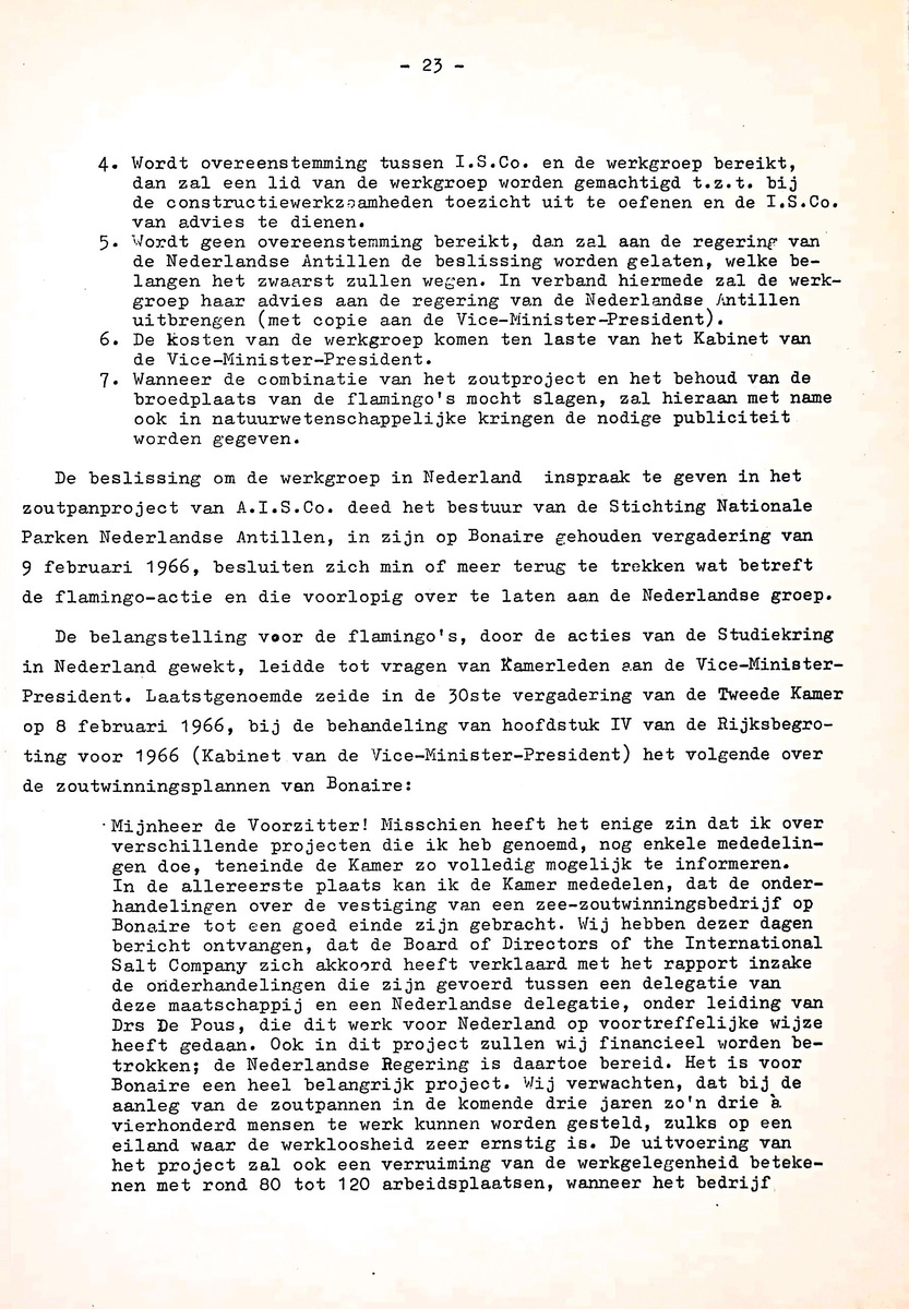 Om het voortbestaan van de flamingo's van Zuid-Bonaire, 1957-1967 - New Page