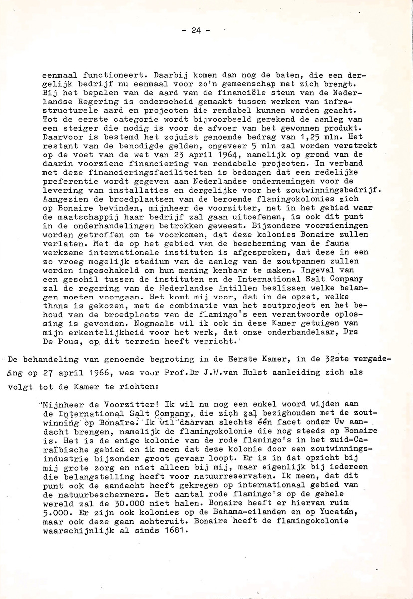 Om het voortbestaan van de flamingo's van Zuid-Bonaire, 1957-1967 - New Page