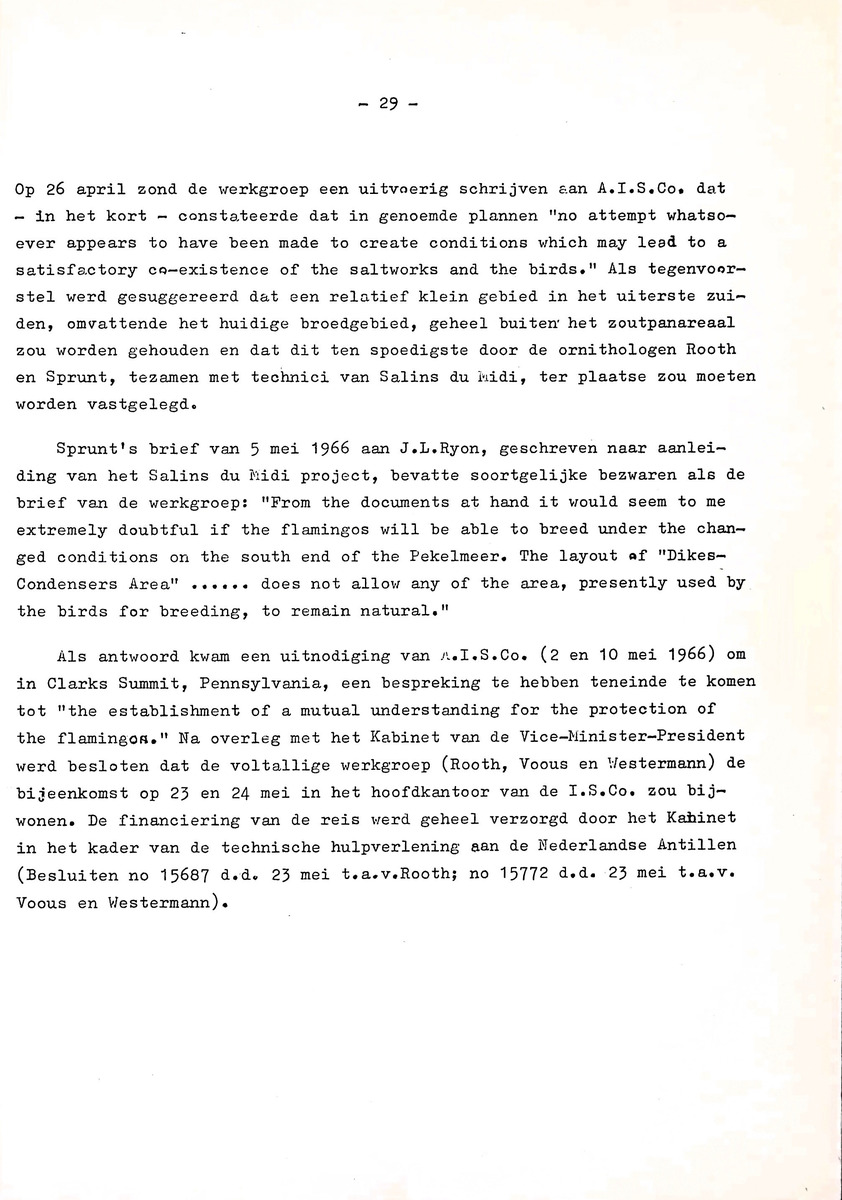 Om het voortbestaan van de flamingo's van Zuid-Bonaire, 1957-1967 - New Page