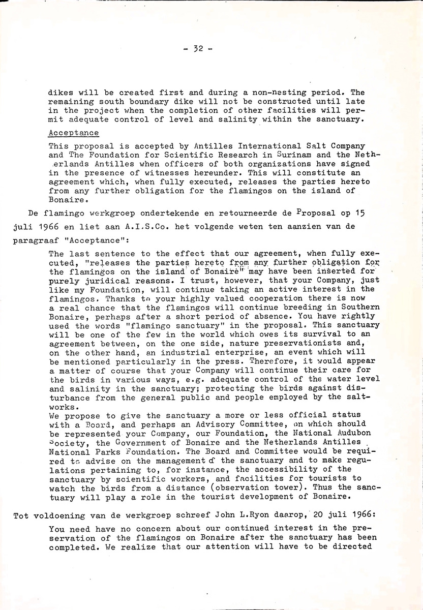 Om het voortbestaan van de flamingo's van Zuid-Bonaire, 1957-1967 - New Page