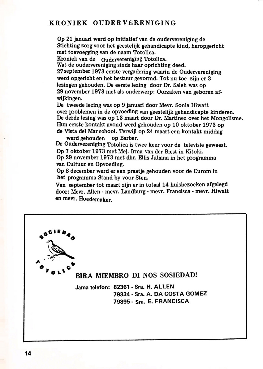 Totolica - kontaktblad vereniging van ouders en vrienden van het geestelijk gehandicapte kind - 1974-1976, nr 1-10 - New Page