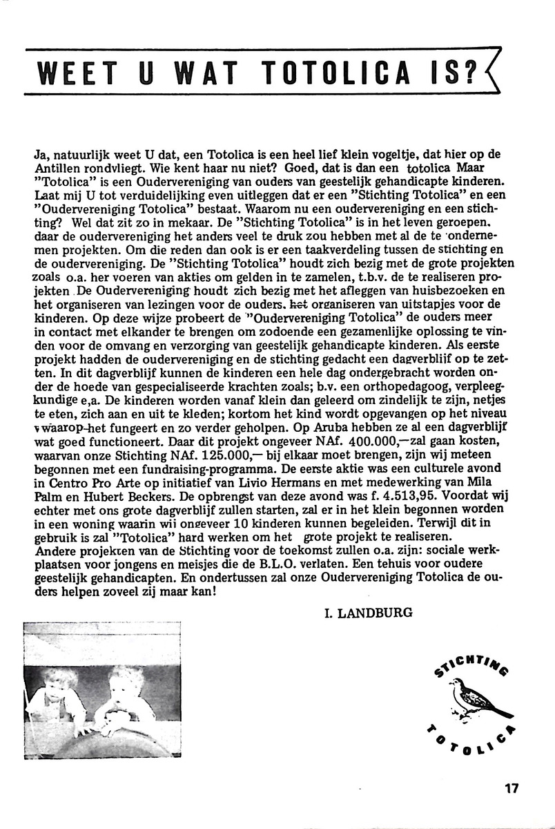 Totolica - kontaktblad vereniging van ouders en vrienden van het geestelijk gehandicapte kind - 1974-1976, nr 1-10 - New Page