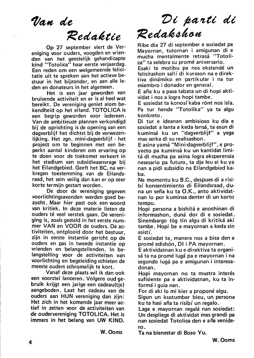 Totolica - kontaktblad vereniging van ouders en vrienden van het geestelijk gehandicapte kind - 1974-1976, nr 1-10 - New Page