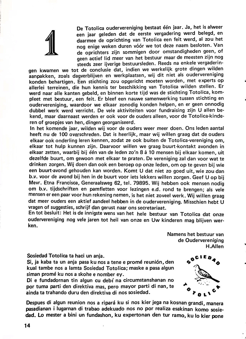 Totolica - kontaktblad vereniging van ouders en vrienden van het geestelijk gehandicapte kind - 1974-1976, nr 1-10 - New Page