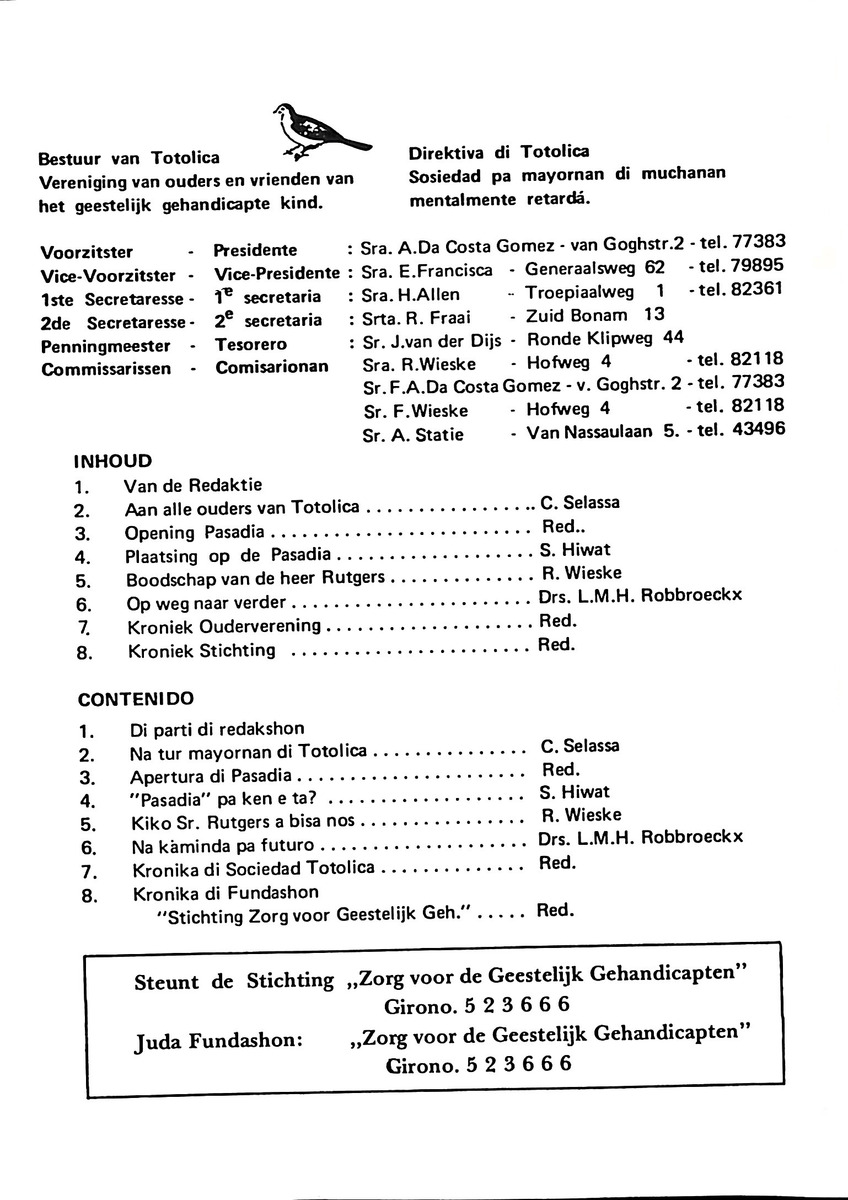 Totolica - kontaktblad vereniging van ouders en vrienden van het geestelijk gehandicapte kind - 1974-1976, nr 1-10 - New Page