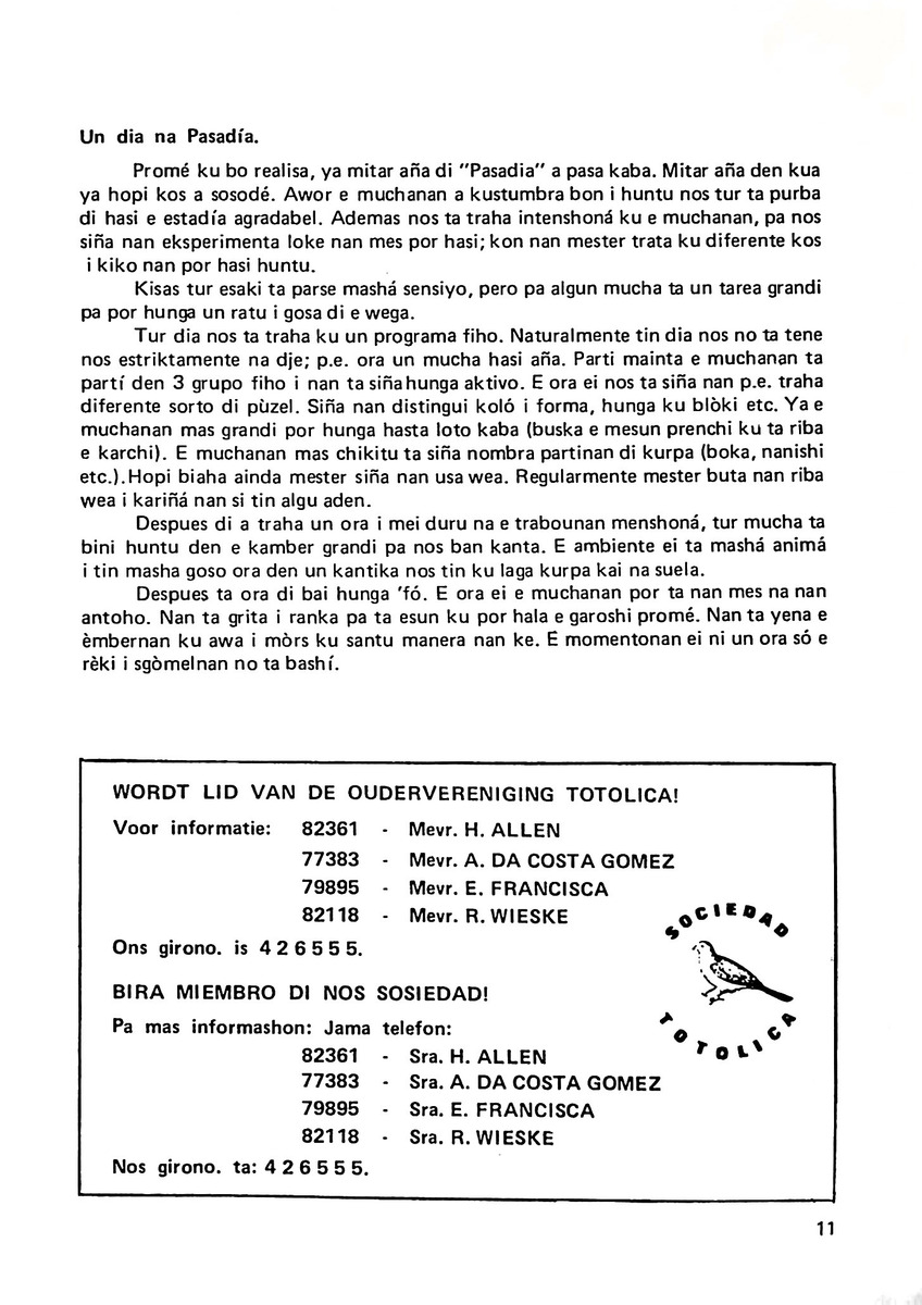 Totolica - kontaktblad vereniging van ouders en vrienden van het geestelijk gehandicapte kind - 1974-1976, nr 1-10 - New Page