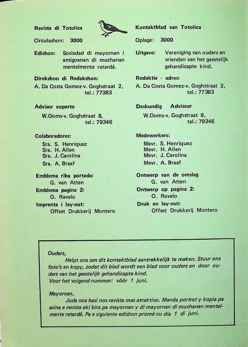 Totolica - kontaktblad vereniging van ouders en vrienden van het geestelijk gehandicapte kind - 1974-1976, nr 1-10 - New Page