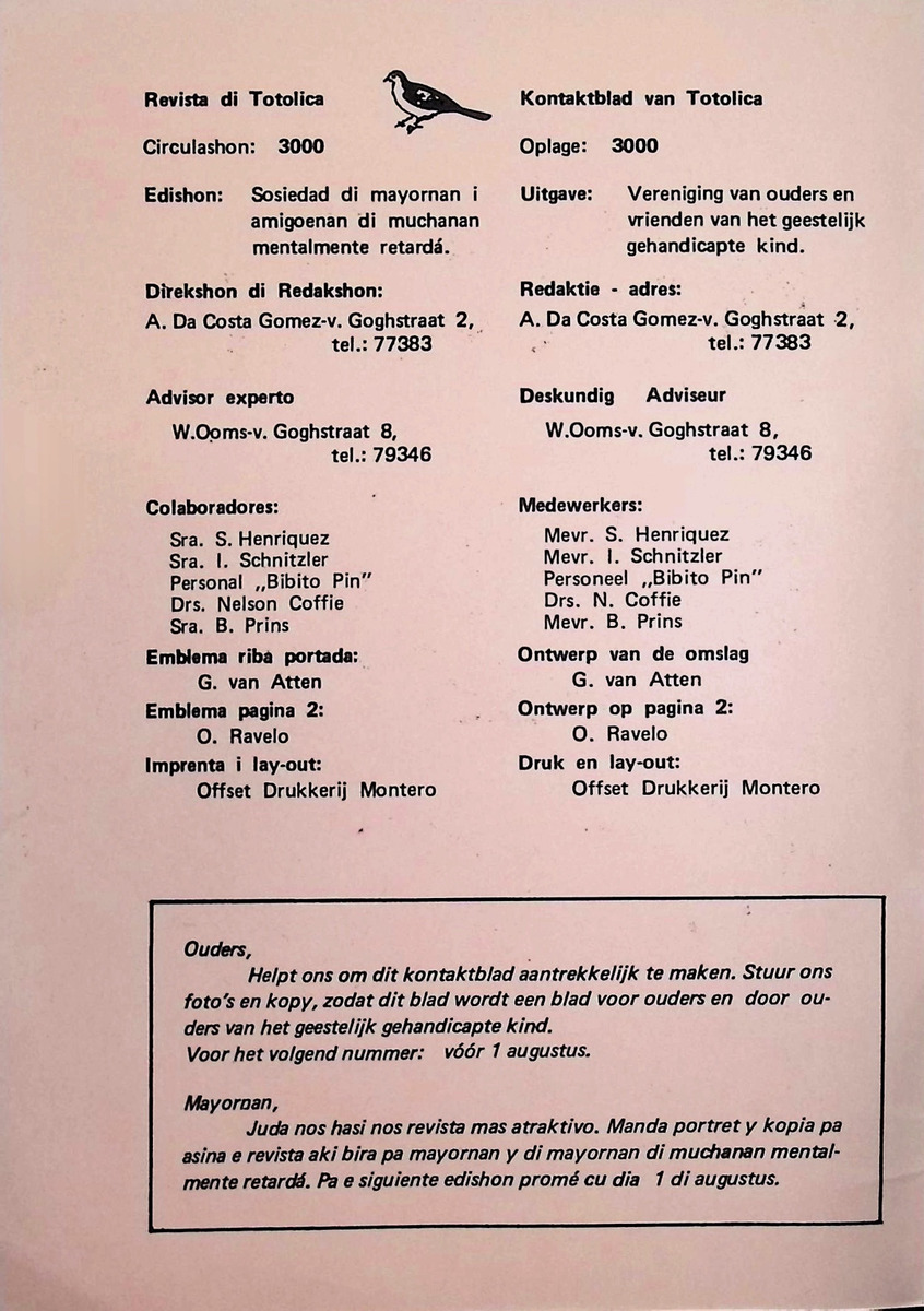 Totolica - kontaktblad vereniging van ouders en vrienden van het geestelijk gehandicapte kind - 1974-1976, nr 1-10 - New Page
