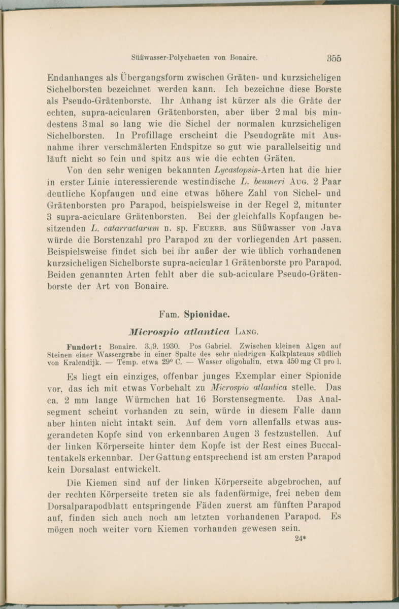 Zoologische Ergebnisse einer Reise nach Bonaire, Curacao und  Aruba im Jahre 1930 - 1. Teil - New Page
