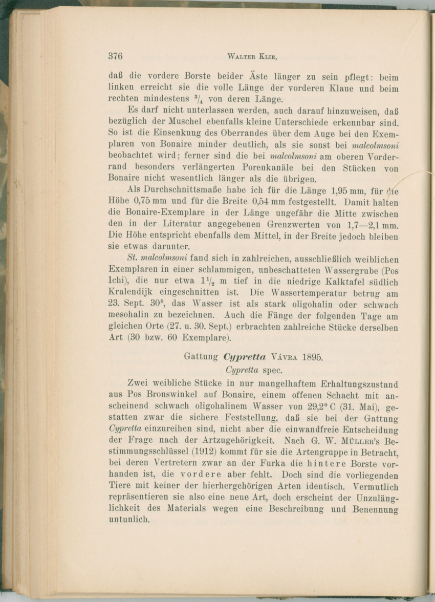Zoologische Ergebnisse einer Reise nach Bonaire, Curacao und  Aruba im Jahre 1930 - 1. Teil - New Page