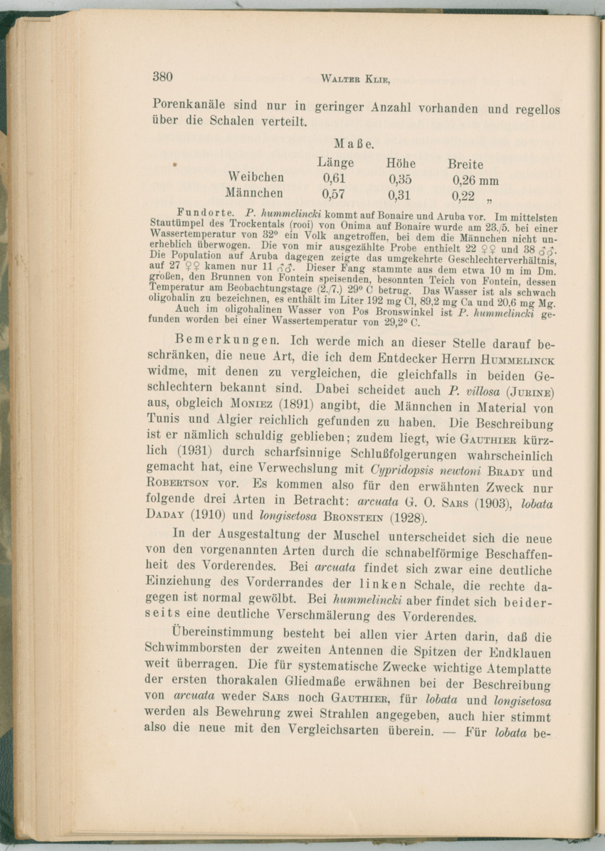 Zoologische Ergebnisse einer Reise nach Bonaire, Curacao und  Aruba im Jahre 1930 - 1. Teil - New Page