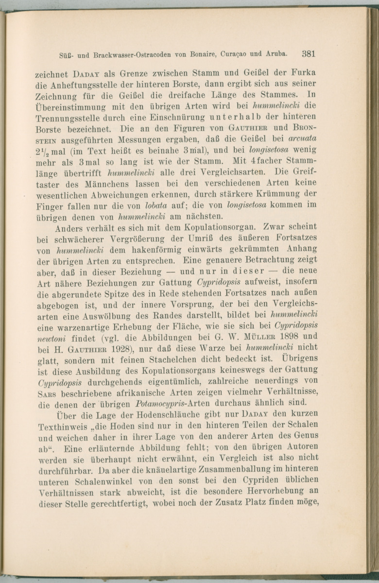 Zoologische Ergebnisse einer Reise nach Bonaire, Curacao und  Aruba im Jahre 1930 - 1. Teil - New Page